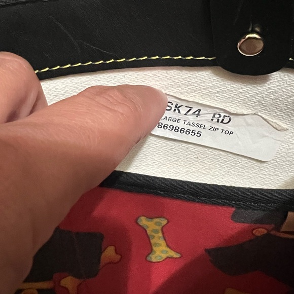 Dooney & Bourke Scottie Dog Large Tassel Zip Bag - Picture 6 of 8